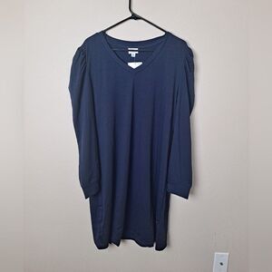 LulaRoe AVA Women’s Size XL Navy Blue V-neck Mutton Long Sleeve Dress NWT